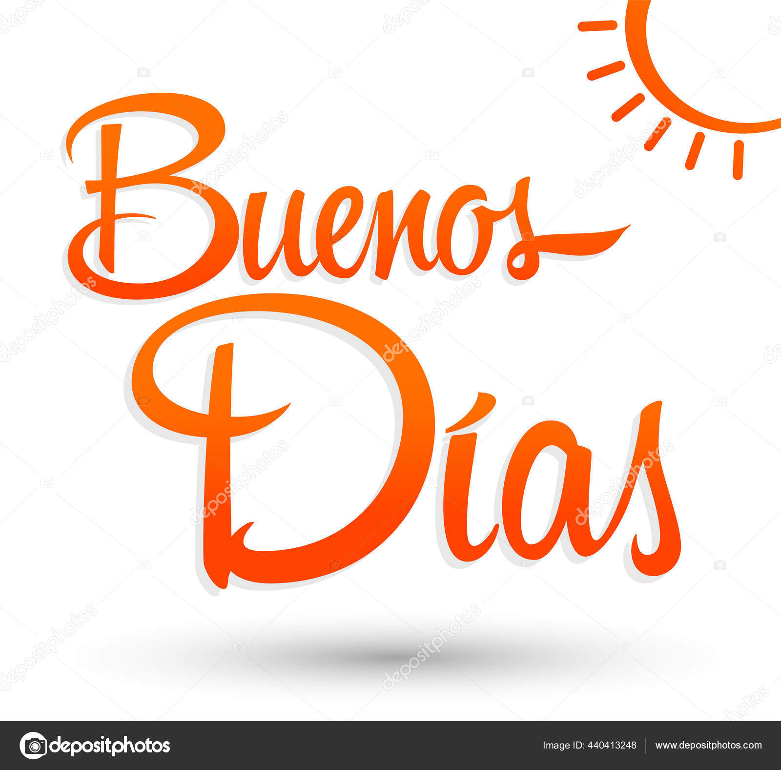 Buenos Dias Buenos Días Vector Letras Texto Español Vector de stock  #440413248 de ©julioaldana, image size:1600x1577