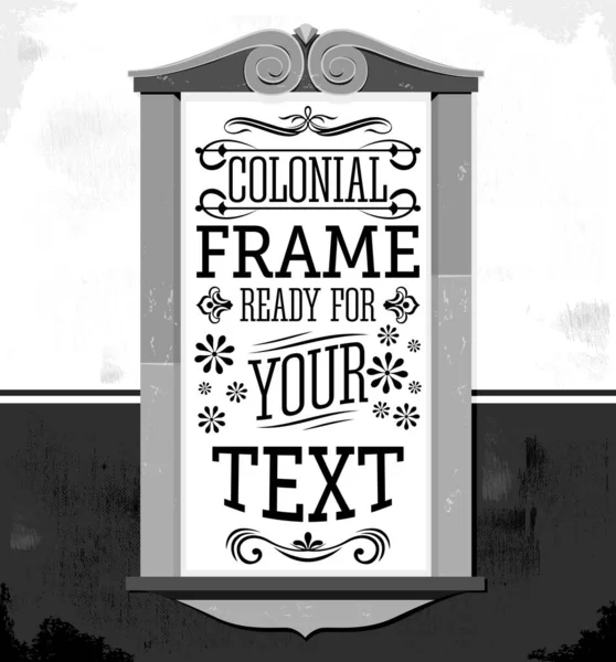 Colonial Frame Vector Illustration Ready Place Your Text Design — Stock Vector