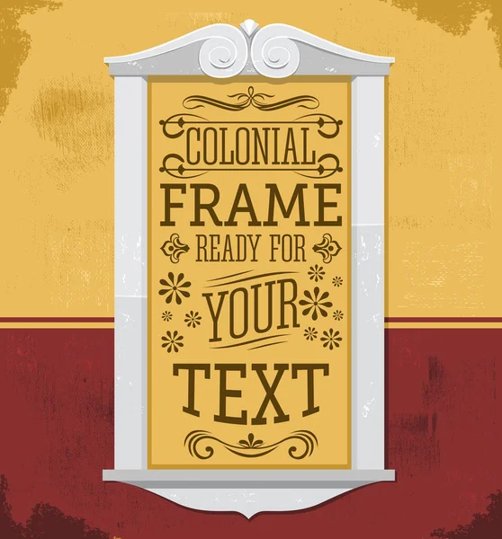 Colonial Frame Vector Illustration Ready Place Your Text Design — Stock Vector