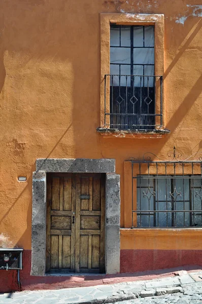 Old Mexican House Colonial Style Door Window San Miguel Allende — Stock Photo, Image