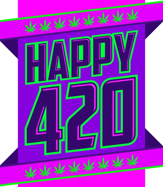 Mutlu 420 Kenevir 20 Nisan kutlama vektörü tasarımı.