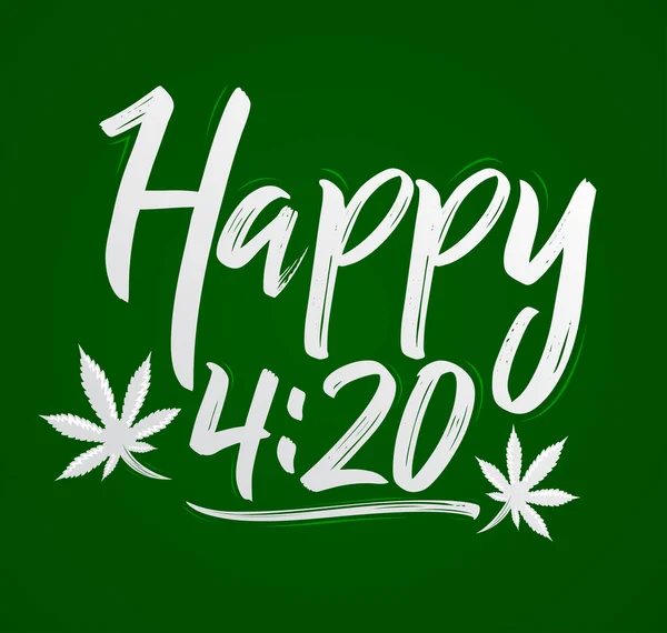 Mutlu 4: 20 Marihuana Yaprağı, Kenevir kutlama vektör harfleri tasarımı, 20 Nisan.