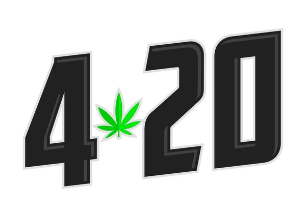 420 Cannabis Day Time Projeto Vetorial Folha Maconha — Vetor de Stock