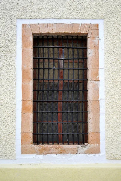 Mexican Rustic Colonial Window Bars Metal Mesh — Stock Photo, Image