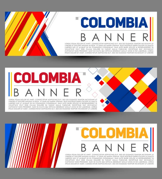 Colombia Modern Banner Template Vector Set Design — Stock Vector