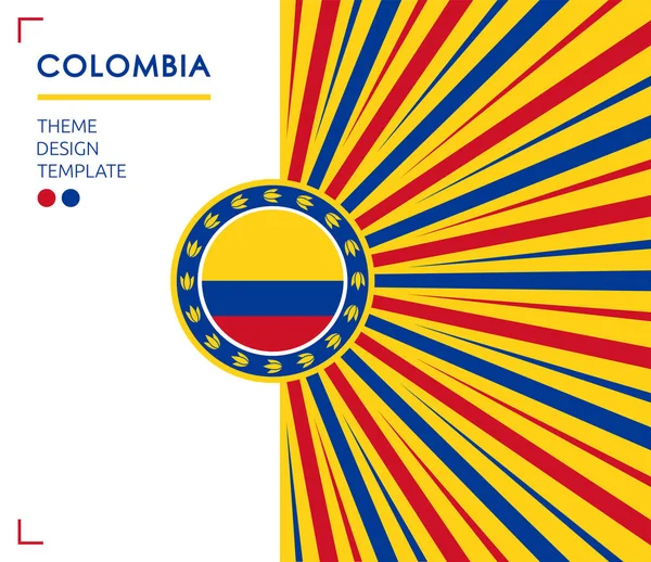 Kolumbien Nation Patriotisches Thema Vektorillustration Kolumbianische Flaggenfarben — Stockvektor