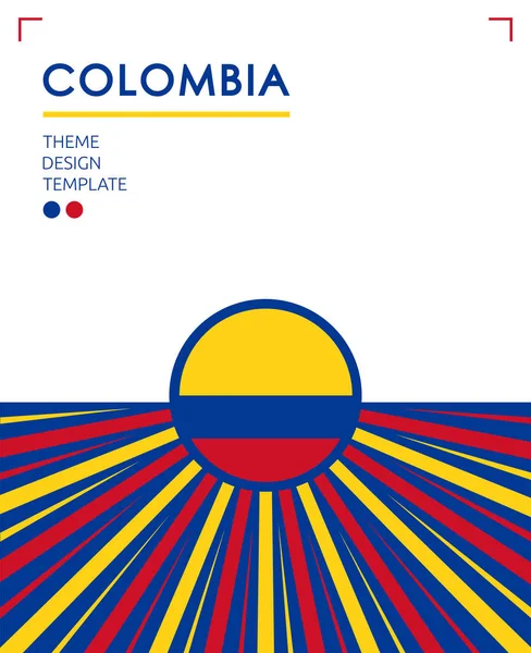 Kolumbien Nation Patriotisches Thema Vektorillustration Kolumbianische Flaggenfarben — Stockvektor