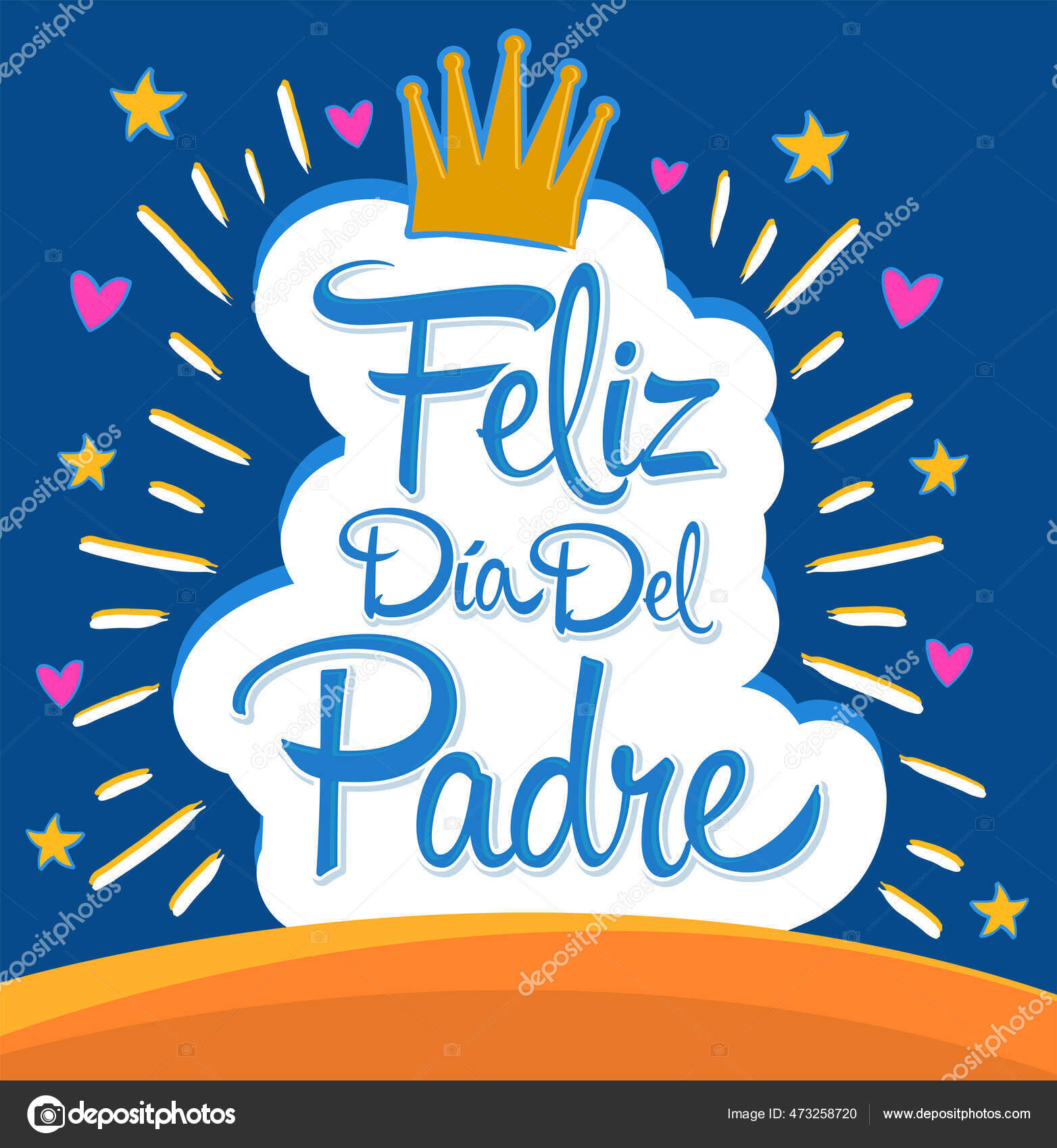 Feliz Dia Del Padre Happy Fathers Day Spanish Text Vector Stock Vector ...