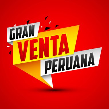 Gran venta Peruana, Peru Büyük Satış İspanyolca metin, çevrimiçi satış vektörü.