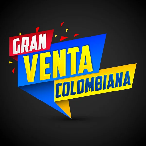 Gran Venta Colombiana Kolumbianischer Großverkauf Spanischer Text Online Verkaufsvektor — Stockvektor