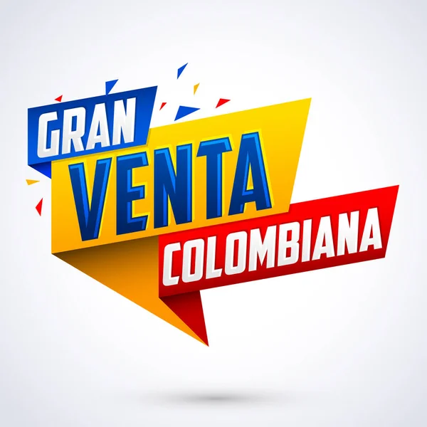 Gran Venta Colombiana Colombiana Big Sale Texto Espanhol Vetor Venda —  Vetores de Stock