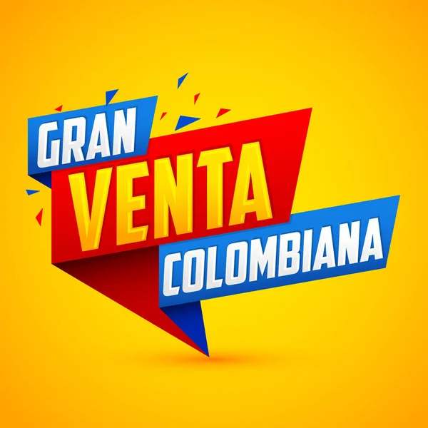 Gran Venta Colombiana Colombiana Big Sale Texto Espanhol Vetor Venda —  Vetores de Stock