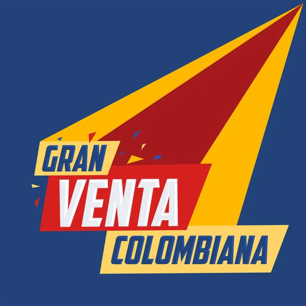 Gran Venta Colombiana Kolumbianischer Großverkauf Spanischer Text Online Verkaufsvektor — Stockvektor