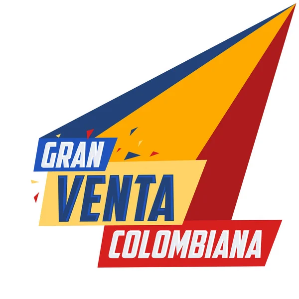 Gran Venta Colombiana Colombiana Big Sale Texto Español Vector Venta — Vector de stock