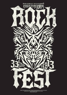 Metal Festivali sonrası Hardcore Rock Fest tasarım afişi.
