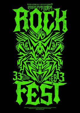 Metal Festivali sonrası Hardcore Rock Fest tasarım afişi.