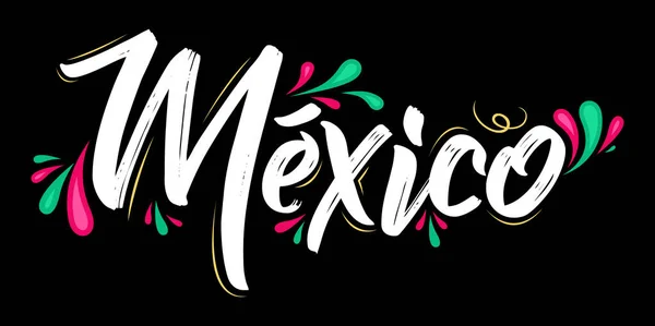 Mexico Patriotic Banner Design Mexican Flag Colors Vector Illustration — Stock Vector