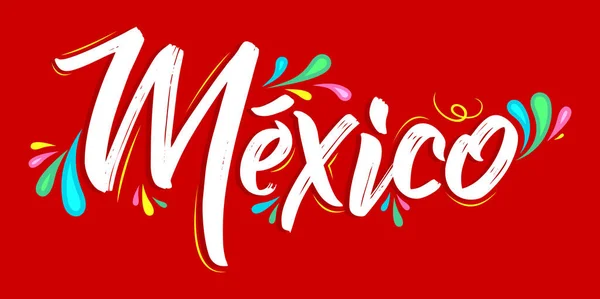 Mexico Patriotic Banner Design Mexican Flag Colors Vector Illustration — Vetor de Stock