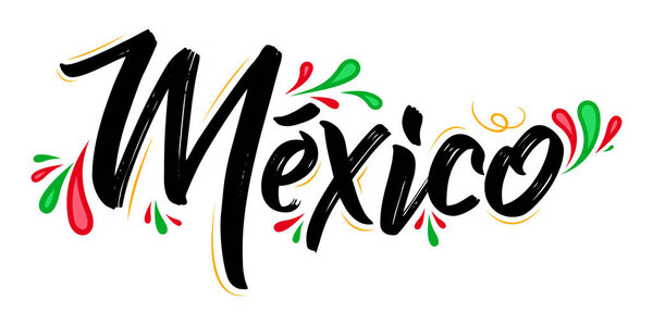 Mexico Patriotic Banner design Mexican flag colors vector illustration.