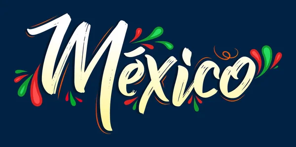 Mexico Patriotic Banner Design Mexican Flag Colors Vector Illustration — Stock Vector