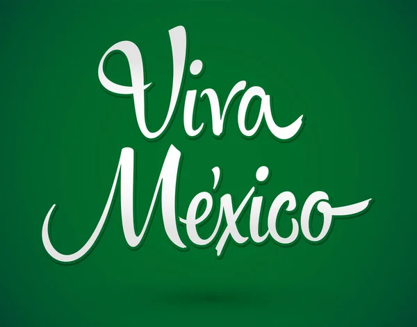 Viva Mexico Long Live Mexico Spanish Text Mexican Traditional Phrase — Stock Vector