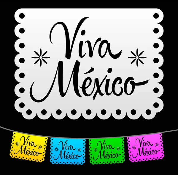 Viva Mexico Mexican Holiday Vector Decoration Ready Your Design — Vector de stock