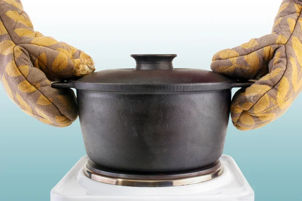 大がまを持つオーブン ミット — ストック写真