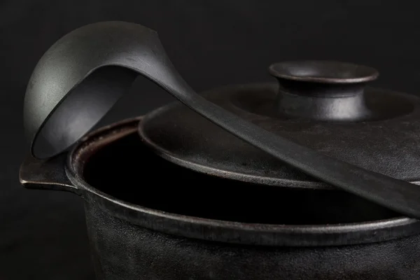 Cauldron with scoop — Stock Photo, Image