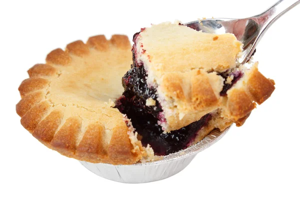 Blueberry pie and spoon — Stock Photo, Image