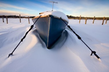 The boat in snow clipart