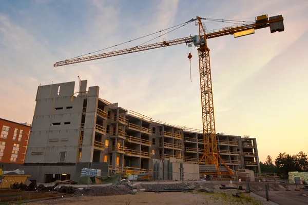 Site in opbouw in de ochtend — Stockfoto