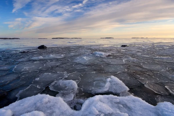 Icy beach in Helsinki Stock Photo