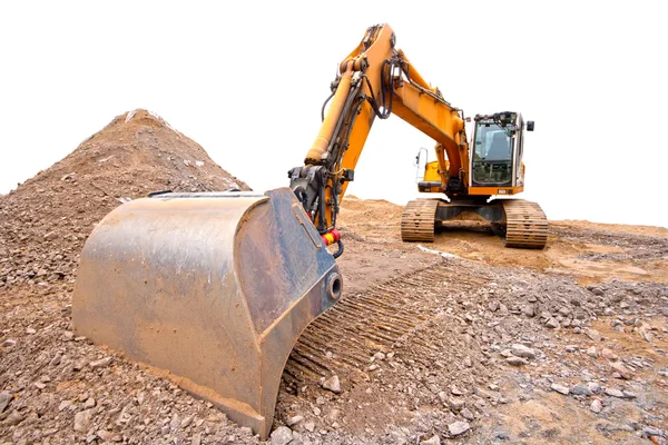 Een bulldozer in de bouwplaats — Stockfoto