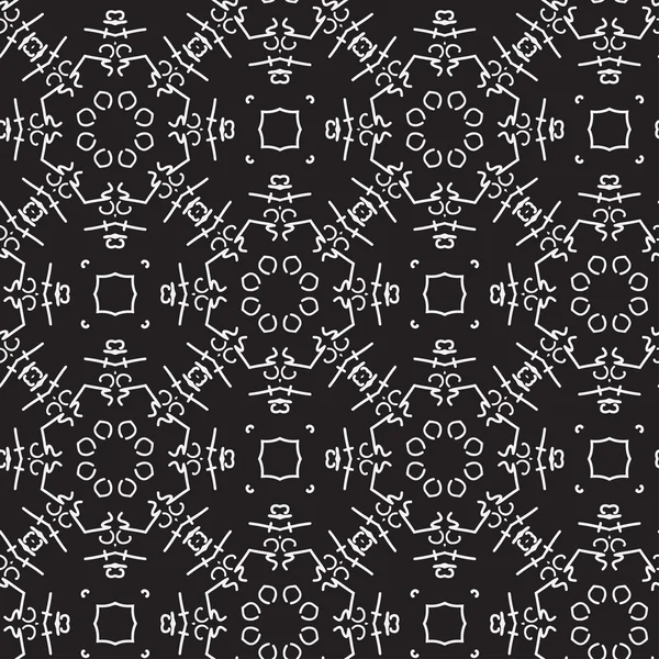 Nahtloses Schwarz-Weiß-Muster mit abstrakten Figuren — Stockvektor
