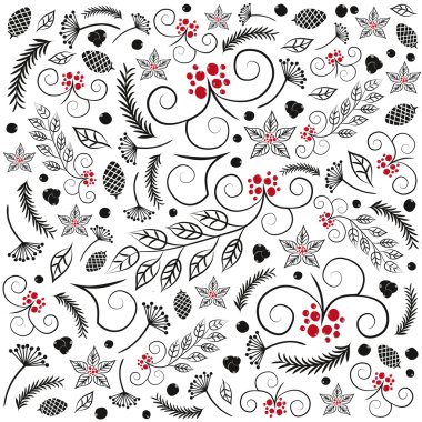 Vektör Noel süsler desenle. Şekil ve vektör design.to kullanmak için arka plan, kartı, Web sitesi, duvar kağıdı, Dekorasyon.
