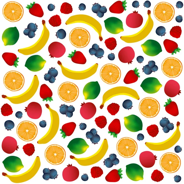 Pattern with fruits on white background. Vector and Illustration design for restaurant menus, template for cooking, healthy foods, healthy diet and website. — Stock Vector