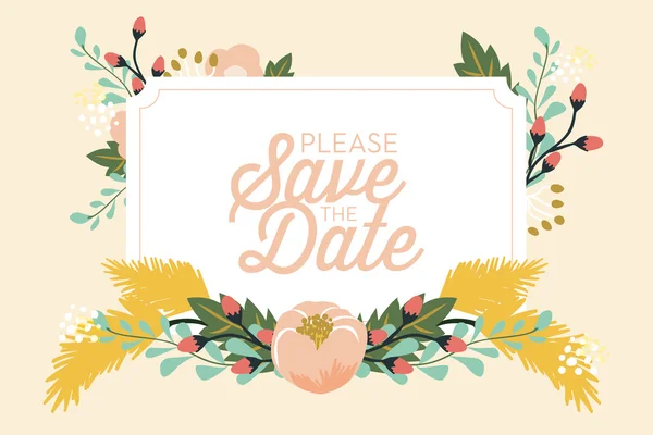 Guarda la fecha. Invitación de boda. Diseño vectorial e ilustrativo . — Vector de stock