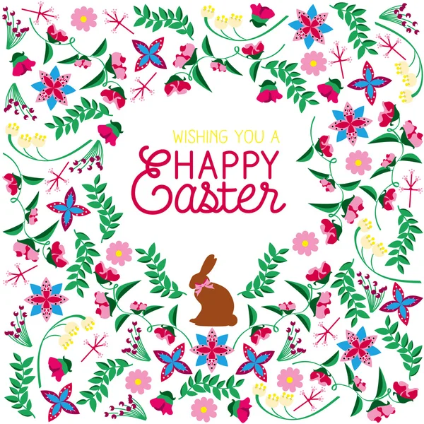 Happy Easter card with easter elements in the background. — Stock Vector