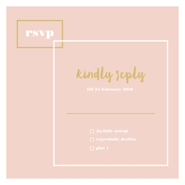 Wedding RSVP abstract template card — ストックベクタ