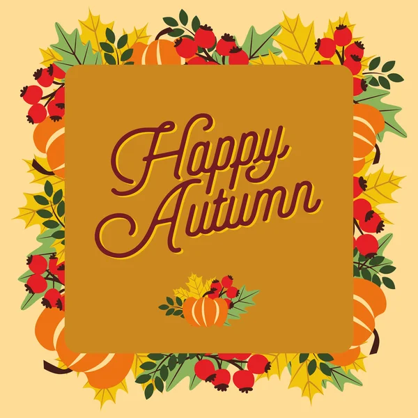 Happy Autumn greeting card. — Stock Vector