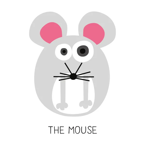 Kort med en rund mus. — Stock vektor