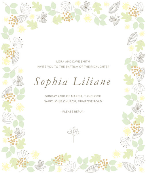 Baptism Card for a Baby.