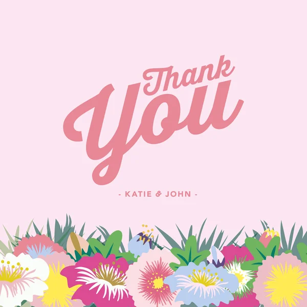 Thank you card after the wedding. — Stock Vector