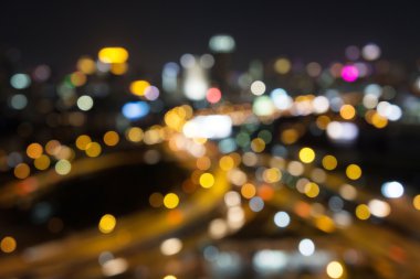 Şehir gece ışıkları bokeh arka plan bulanıklık