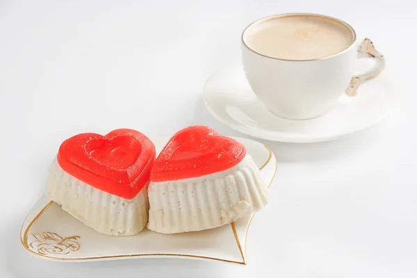 Morning coffee with heart cupcake