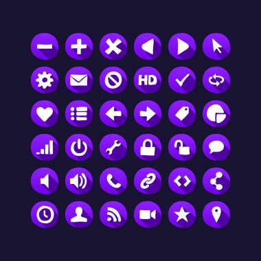 düz Icon set