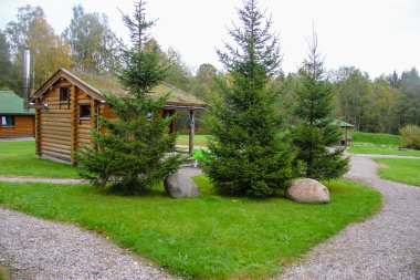 Turizm Merkezi evinde ahşap günlüğü