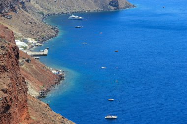 Santorini, Yunanistan güzel mavi deniz