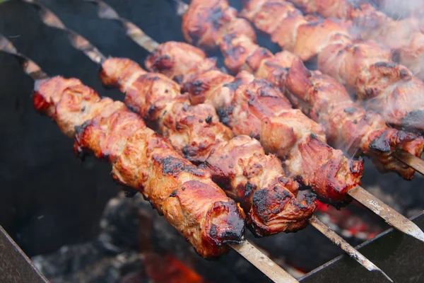 Le shish kebab sur les brochettes — Photo