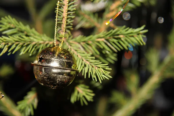 Cloche sur le sapin de Noël — Photo